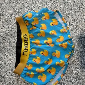 Women's Blue Duck Print Athletic Shorts